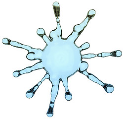 Image showing Splash of blue gel or fluid isolated on white