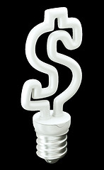 Image showing Finance: Dollar ccurrency symbol light bulb isolated 