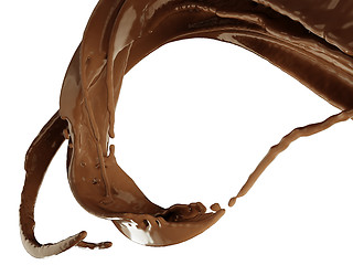 Image showing Hot chocolate or cocoa splash on white 