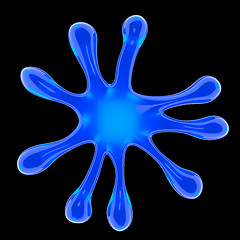 Image showing Blue microbe or fluid splash on black