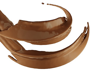 Image showing Hot drinks: chocolate or cocoa splash on white