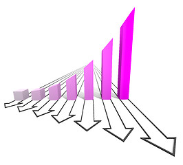 Image showing Arrowed business chart violet