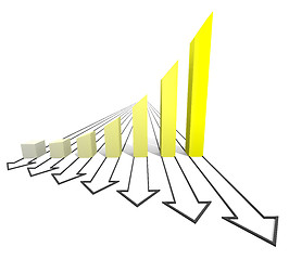 Image showing Arrowed business chart yellow