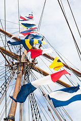 Image showing Mast of an ancient sailing vessel