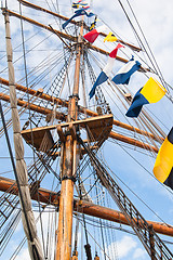 Image showing Mast of an ancient sailing vessel