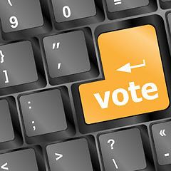 Image showing Computer keyboard with vote key, business concept