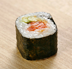 Image showing sushi with salmon and avocado