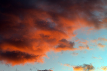 Image showing Fiery sunset sky 
