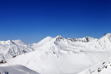 Image showing Snowy winter mountains. Caucasus Mountains, Georgia