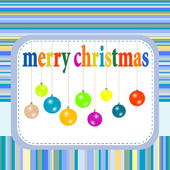 Image showing Merry christmas festive background with new year balls