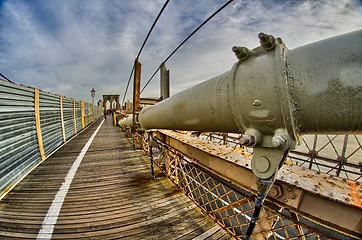 Image showing Magnificient structure of Brooklyn Bridge - New York City