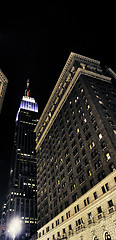 Image showing Skyscrapers Exterior in New York City at Night