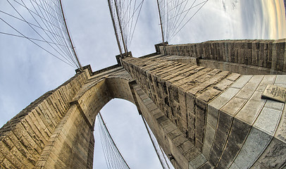 Image showing Magnificient structure of Brooklyn Bridge - New York City