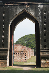 Image showing Ruins at Phra Narai Rachanivej - famous palace in Lopburi, Thail