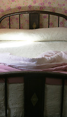 Image showing Old fashioned bed