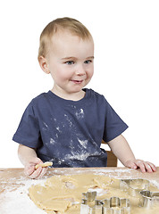 Image showing child making cookies