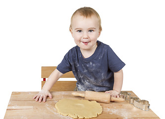 Image showing child making cookies