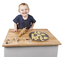 Image showing child making cookies