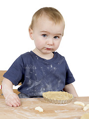 Image showing child making cookies