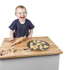 Image showing child making cookies