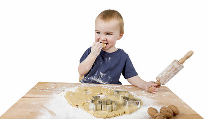 Image showing child making cookies