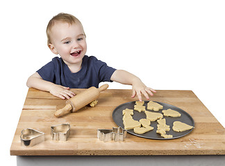 Image showing child making cookies