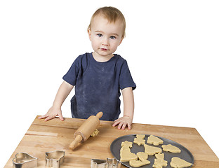 Image showing child making cookies