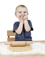 Image showing child making cookies