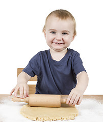 Image showing child making cookies