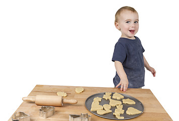 Image showing child making cookies