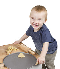 Image showing child making cookies