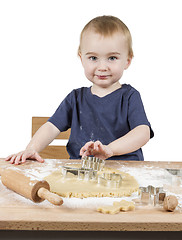 Image showing child making cookies