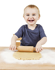 Image showing child making cookies