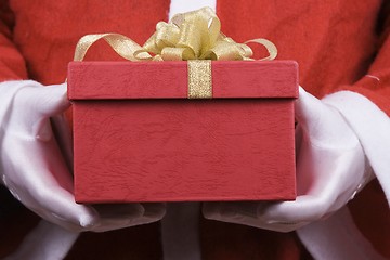 Image showing Santa Claus With Gift Box