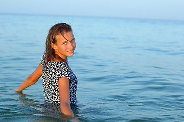 Image showing nice teen girl in wet dress
