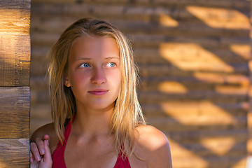 Image showing Closeup portrait of a teen girl