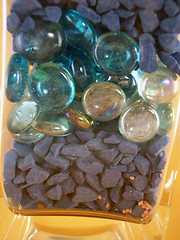 Image showing pebbles and round shaped glass