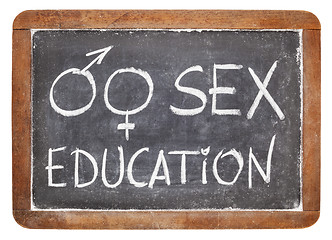 Image showing sex education on blackboard