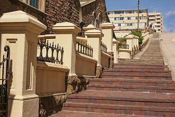 Image showing The long steep steps