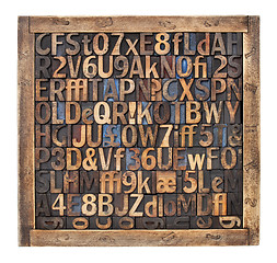 Image showing vintage wood type printing blocks