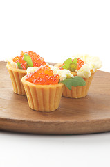 Image showing Red Caviar in Tartlets