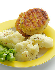 Image showing Mashed Potato and Cutlets