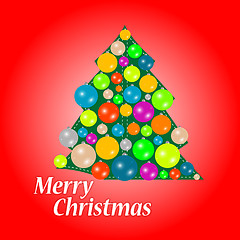 Image showing Christmas tree with balls, new year concept