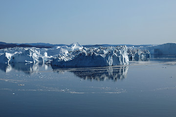 Image showing Icebergs Ilulissat south coast, Greenland in summer