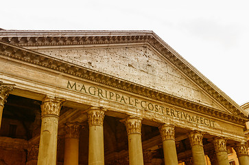 Image showing Pantheon ancient Facade in Rome