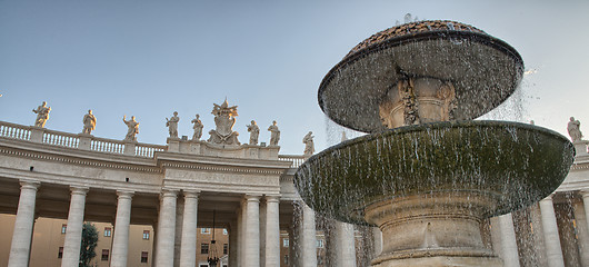 Image showing Fountain in Piazza San Pietro - St Peter Square - Rome