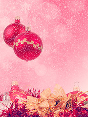 Image showing red christmas balls background 