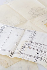 Image showing Architectural plans of the old paper and file with the project