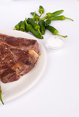 Image showing Entrecote with peppers