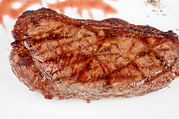 Image showing Juicy rib-eye beef steak